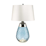 Lena 2 Light Small Blue Table Lamp  with Off-white Shade