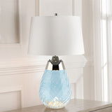 Lena 2 Light Small Blue Table Lamp  with Off-white Shade