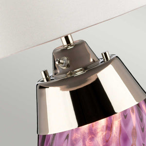 Lena 2 Light Small Plum Table Lamp with Off-white Shade - Comet Lighting