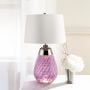 Lena 2 Light Small Plum Table Lamp with Off-white Shade