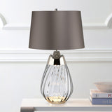 Lena 2 Light Small Smoke Table Lamp - Comet Lighting