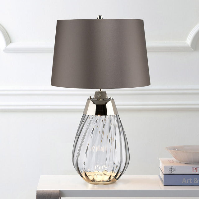 Lena 2 Light Small Smoke Table Lamp - Comet Lighting