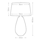 Lena 2 Light Small Smoke Table Lamp - Comet Lighting