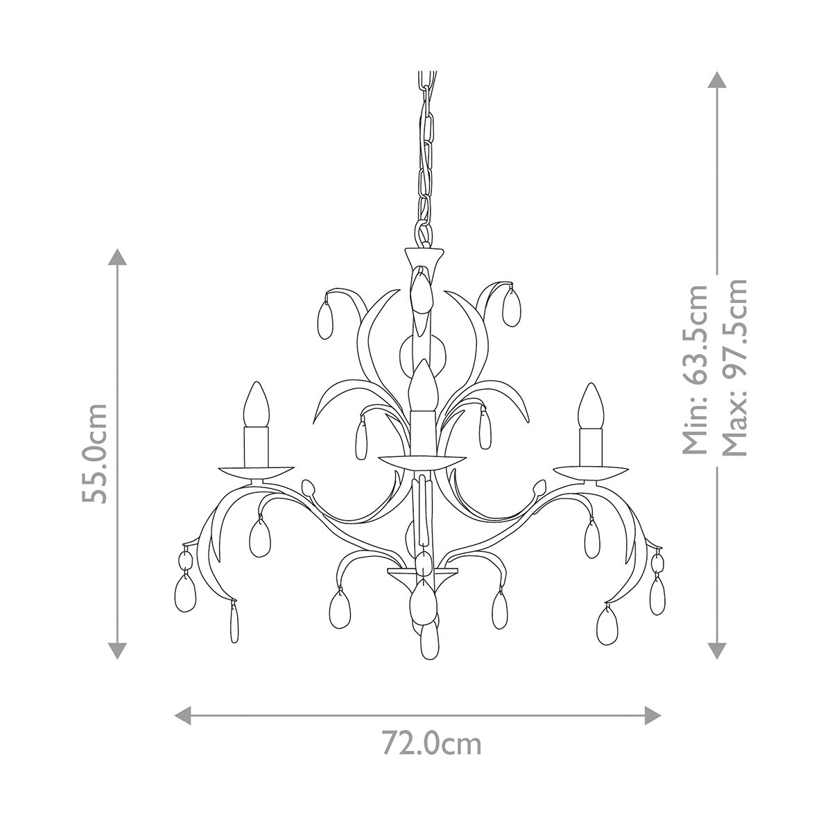 Lily 3-Light Chandelier Antique Bronze - Comet Lighting