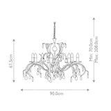 Lily 8-Light Chandelier Antique Bronze - Comet Lighting