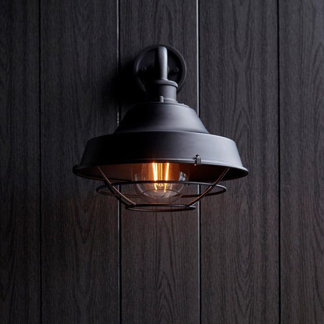 Ouse Caged Exterior Wall Light Textured Black