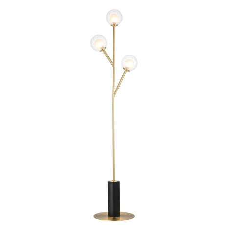Carson 3Lt Floor Lamp Satin Brass