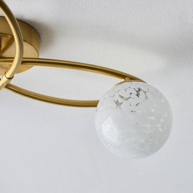 Eider 3Lt Semi-Flush Ceiling Light Satin Brass