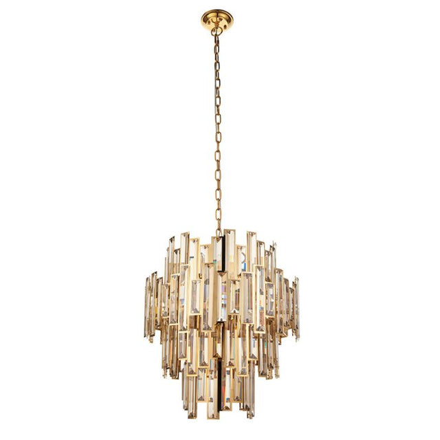 Adelaide 12Lt Pendant Ceiling Light Gold w/ Champagne Crystals