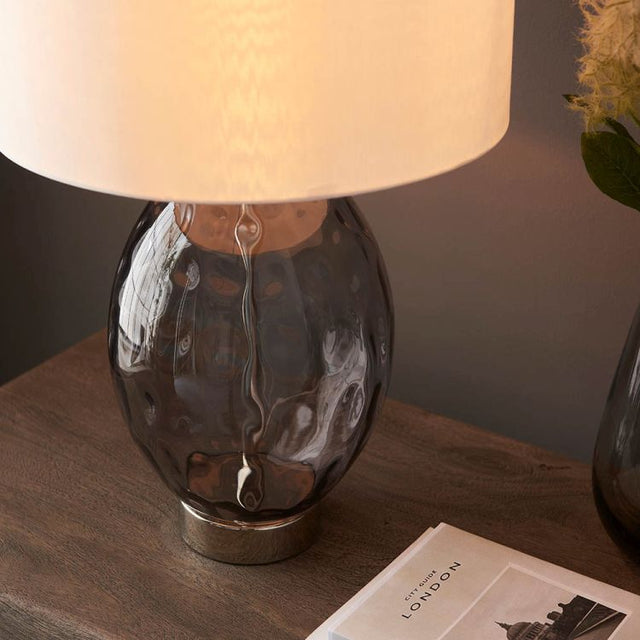 Ibar Touch Table Lamp Nickel & Grey