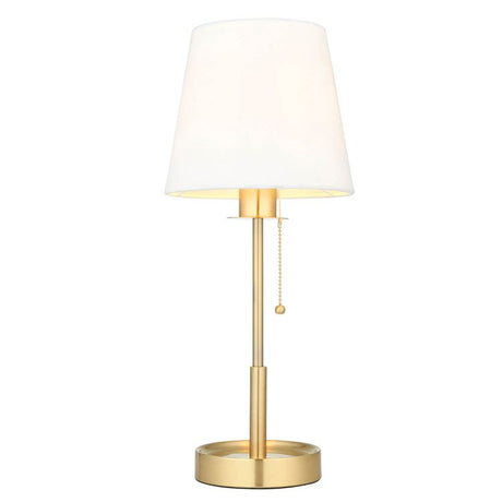 Derwent Table Lamp Satin Brass w/ Tapered Shade