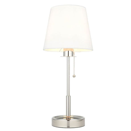 Derwent Table Lamp Bright Nickel w/ Tapered Shade