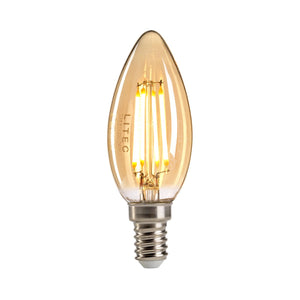 Litec Candle Style Amber E14 Lamp - Comet Lighting