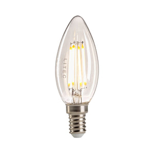 Litec Candle Style Clear E14 Lamp - Comet Lighting