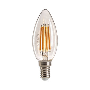 Litec Candle Style Clear E14 Lamp - Comet Lighting