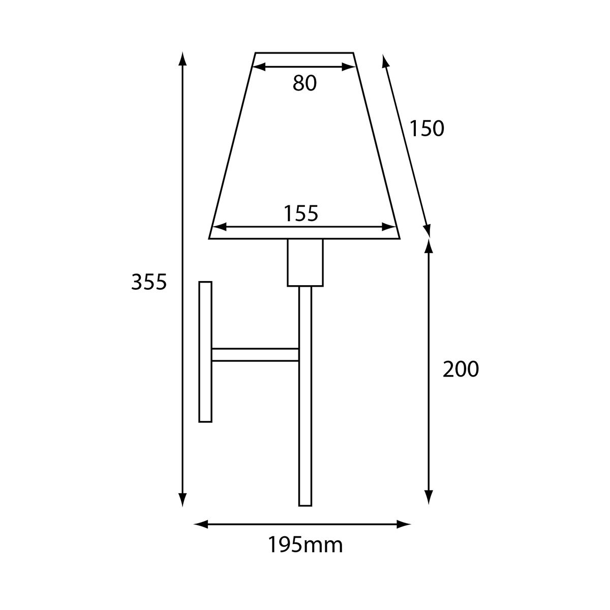 Lucerne 1 Light Wall Light - Comet Lighting