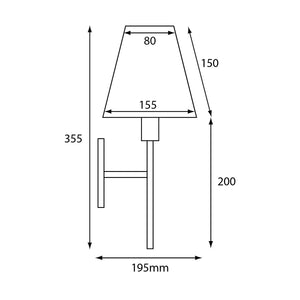 Lucerne 1 Light Wall Light - Comet Lighting