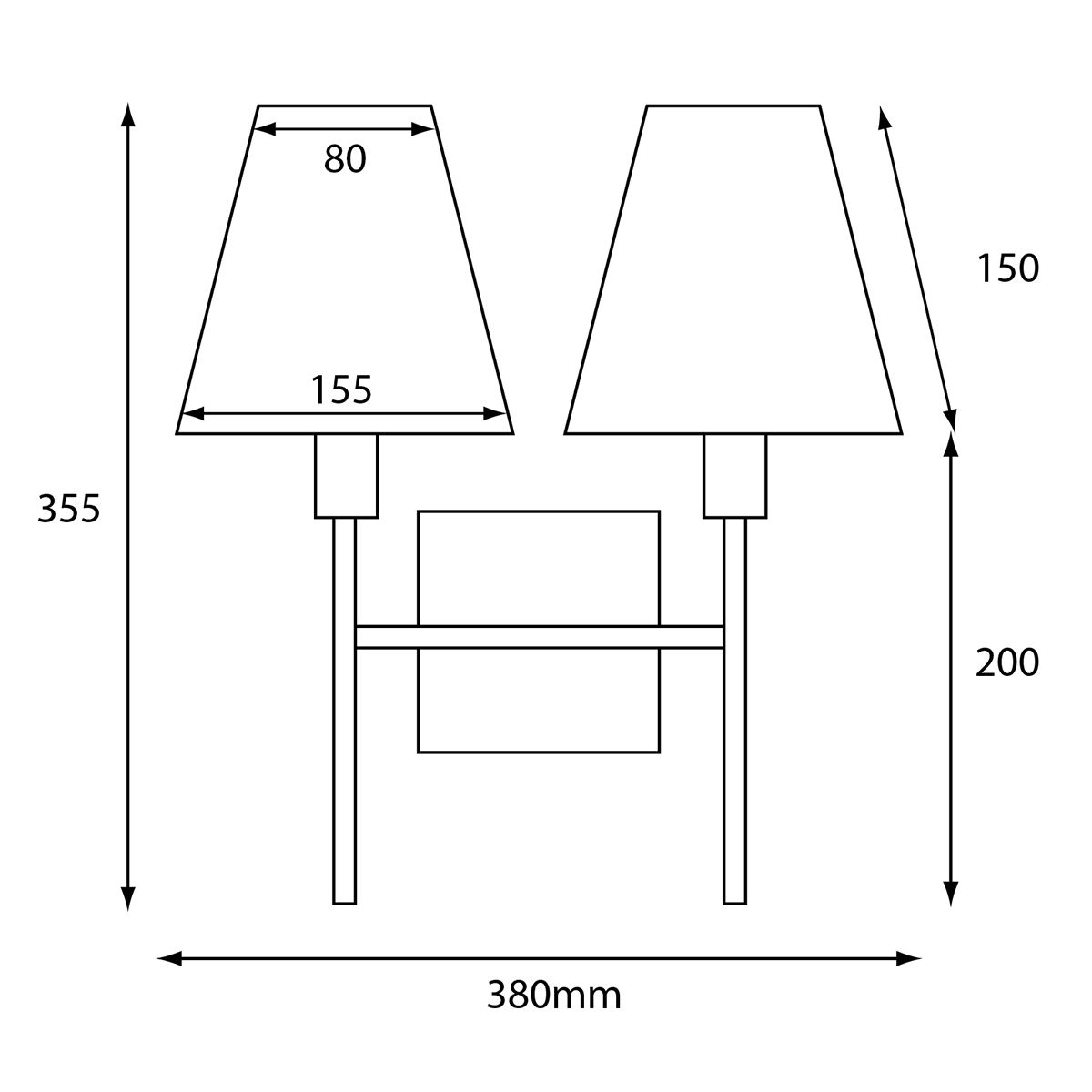Lucerne 2 Light Wall Light - Comet Lighting
