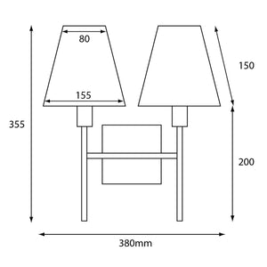 Lucerne 2 Light Wall Light - Comet Lighting