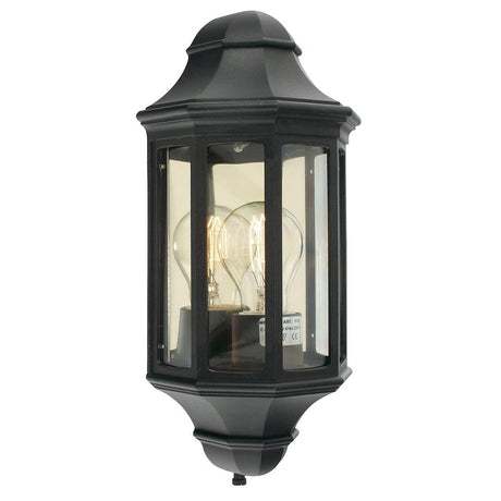 Malaga Mini 1 Light Mini Wall Lantern - Black - Comet Lighting