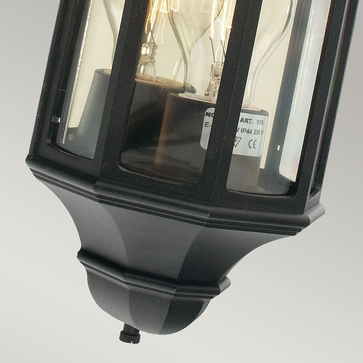Malaga Mini 1 Light Mini Wall Lantern - Black - Comet Lighting