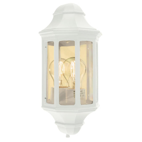 Malaga Mini 1 Light Mini Wall Lantern - White - Comet Lighting