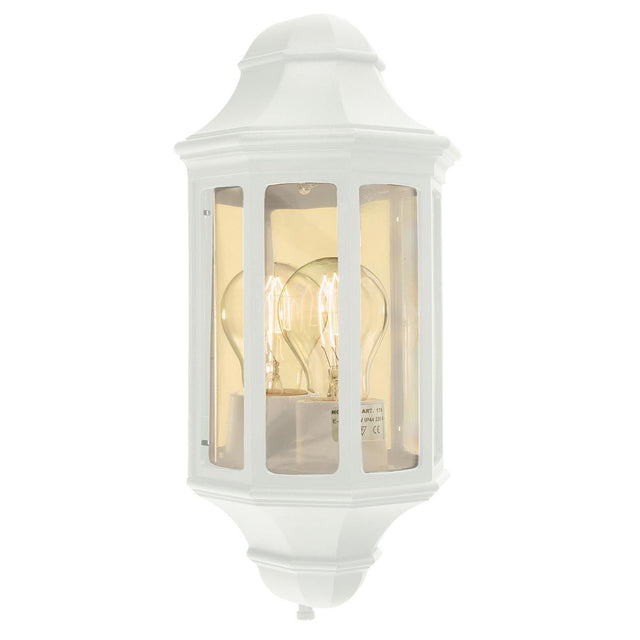 Malaga Mini 1 Light Mini Wall Lantern - White - Comet Lighting