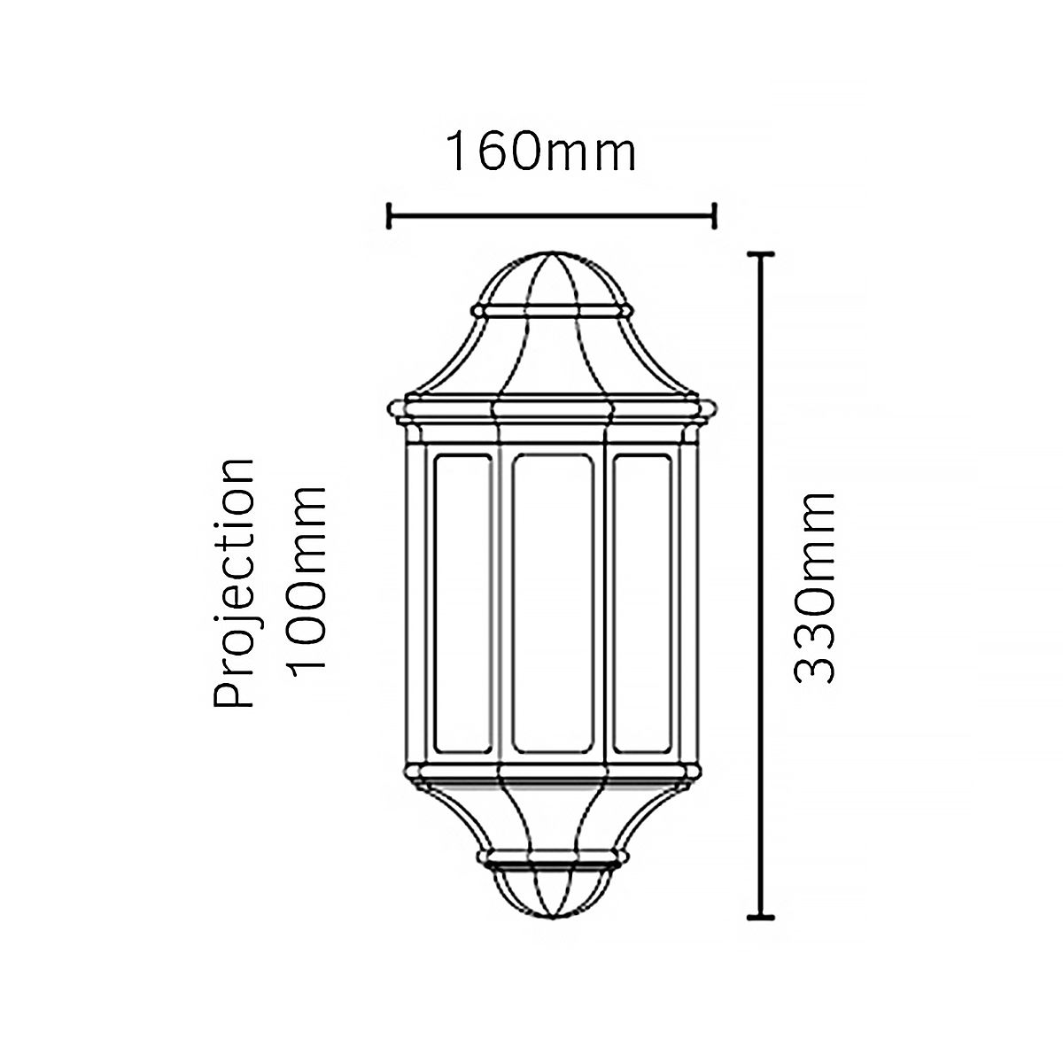 Malaga Mini 1 Light Mini Wall Lantern - White - Comet Lighting