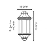 Malaga Mini 1 Light Mini Wall Lantern - White - Comet Lighting