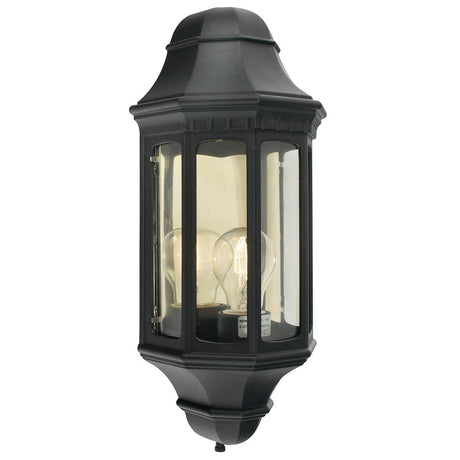 Malaga 1 Light Wall Lantern - Black - Comet Lighting