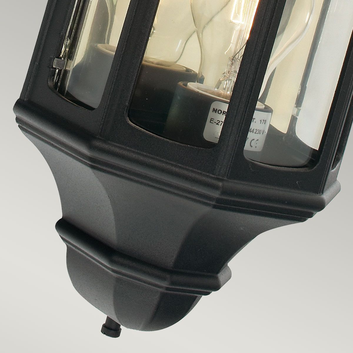 Malaga 1 Light Wall Lantern - Black - Comet Lighting