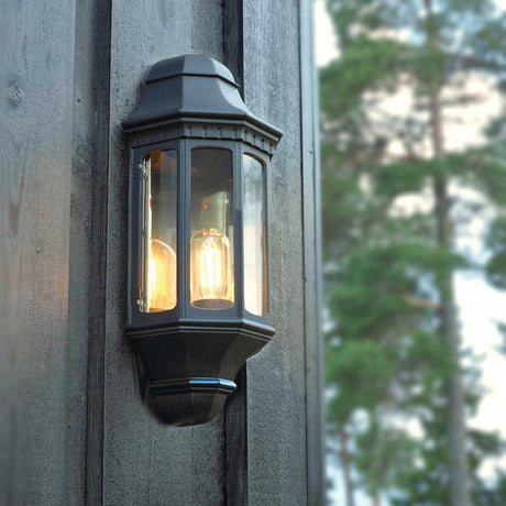 Malaga 1 Light Wall Lantern - Black - Comet Lighting
