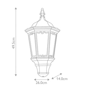 Medstead 1 Light Half Lantern With Pir Sensor - Comet Lighting
