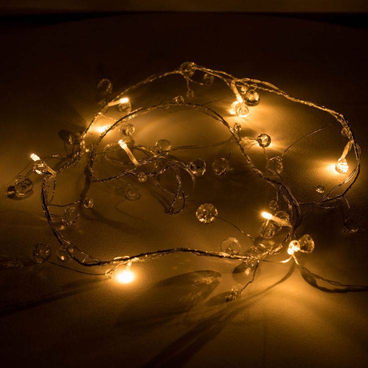 10 Light Battery Operated LED Diamond Gem String Lights - Comet Lighting