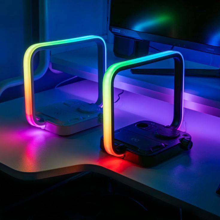 3-in-1 Wireless Charging Pad With Colour Changing Light In Black - Comet Lighting