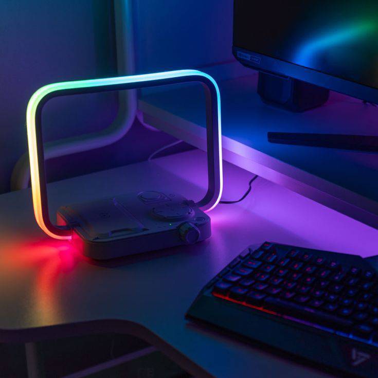 3-in-1 Wireless Charging Pad With Colour Changing Light In White - Comet Lighting