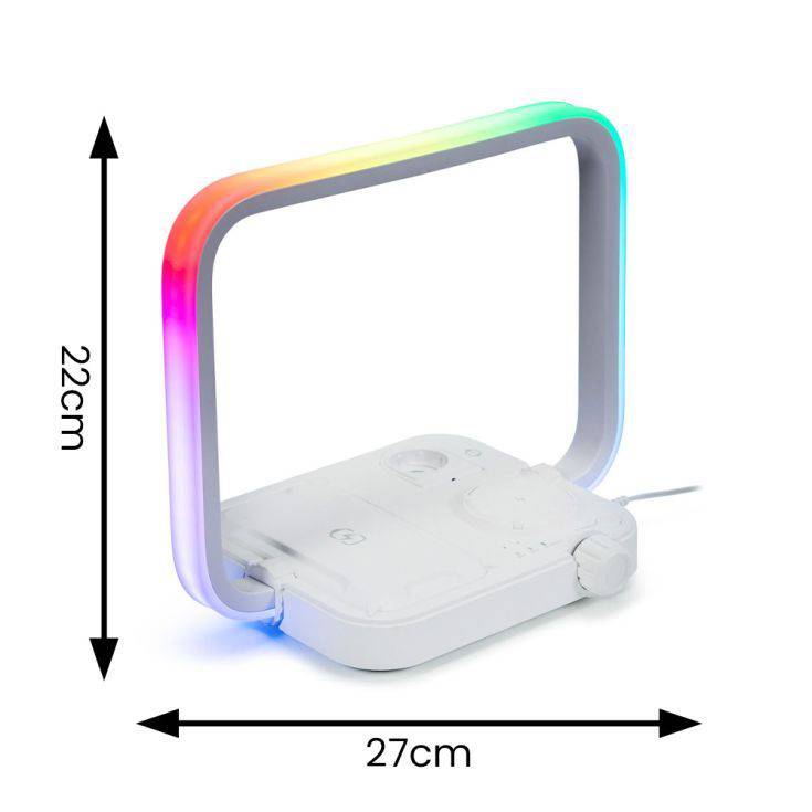 3-in-1 Wireless Charging Pad With Colour Changing Light In White - Comet Lighting