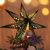 45cm Pin Up Plug In Paper Star With Green Velvet Finish - Comet Lighting