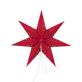 45cm Pin Up Plug In Paper Star With Red Velvet Finish - Comet Lighting