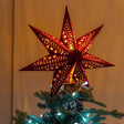 45cm Pin Up Plug In Paper Star With Red Velvet Finish - Comet Lighting