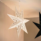 45cm Pin Up Plug In Paper Star With White Velvet Finish - Comet Lighting