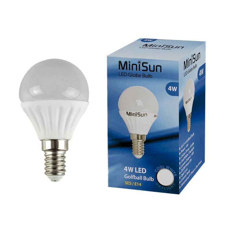 4w SES Globe Bulb 6500K 400lm 20000 hours - Comet Lighting