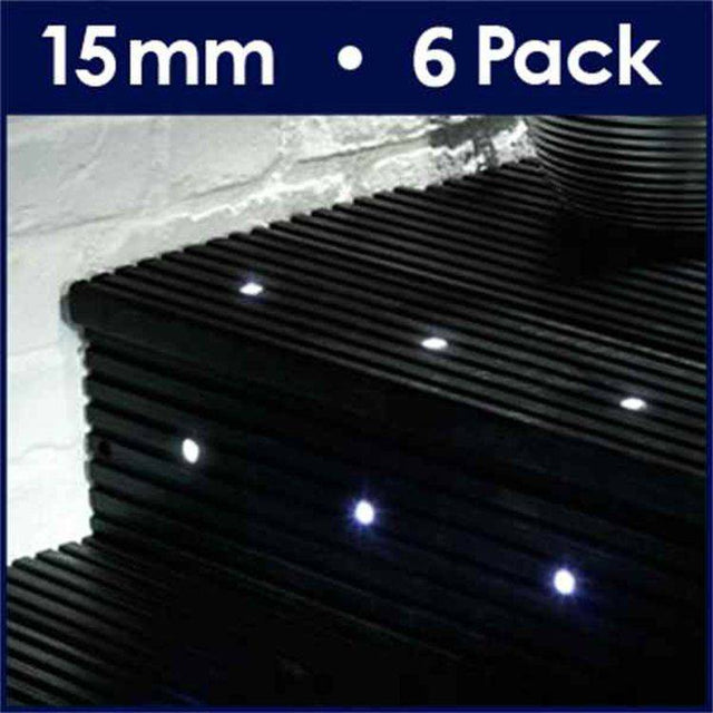 6 pack 15mm White LED Decking Lights - Comet Lighting