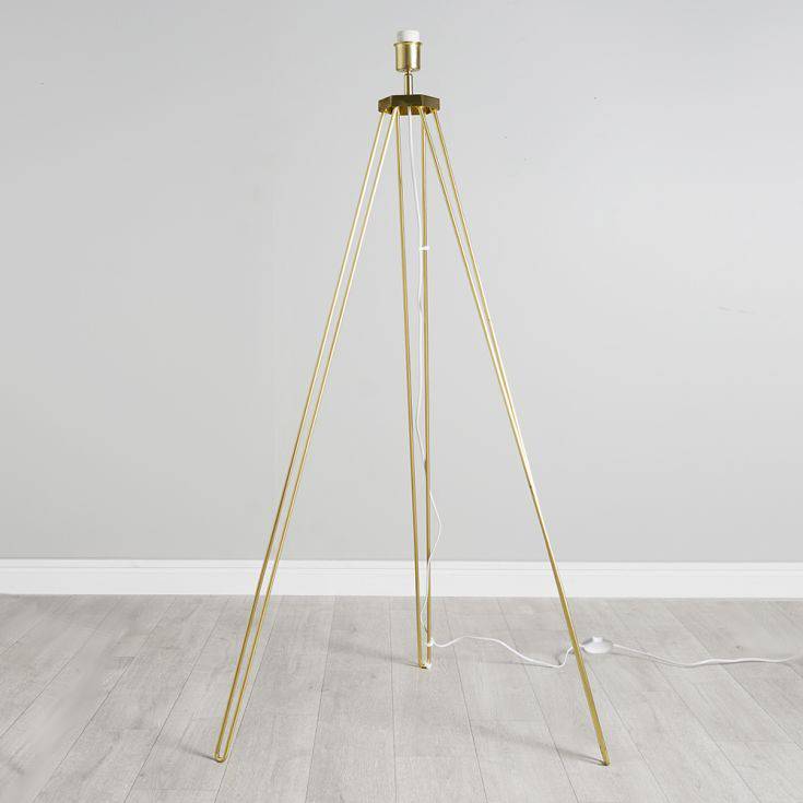 Aero Hairpin Leg Gold Tripod Floor Lamp - Comet Lighting