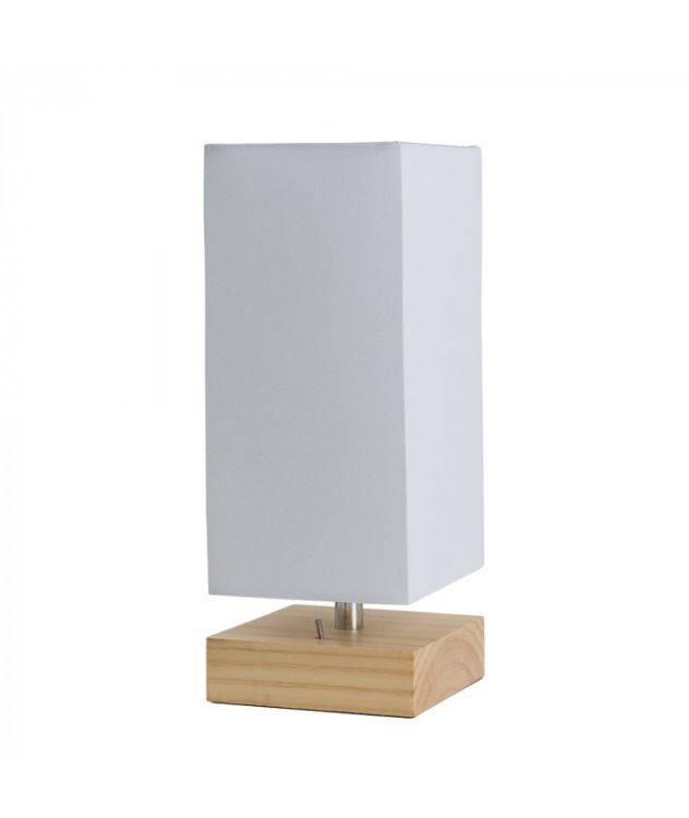 Alfis Table Lamp in Pine and White with USB Port - Comet Lighting