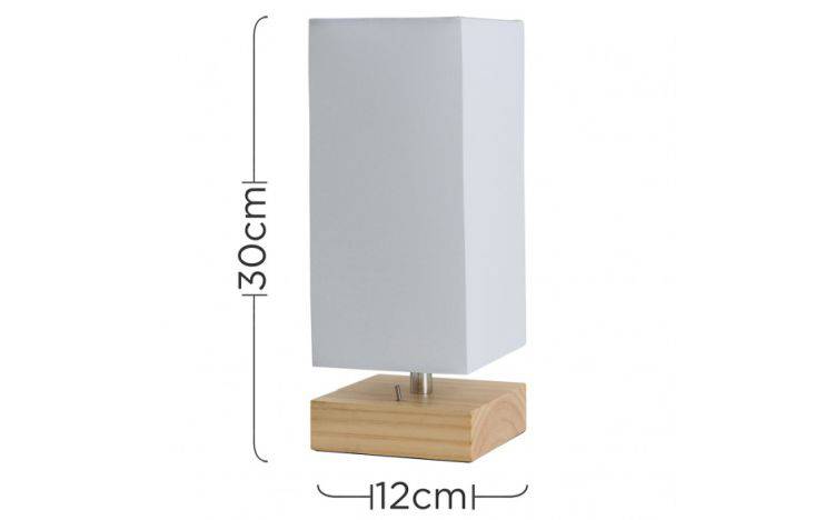 Alfis Table Lamp in Pine and White with USB Port - Comet Lighting