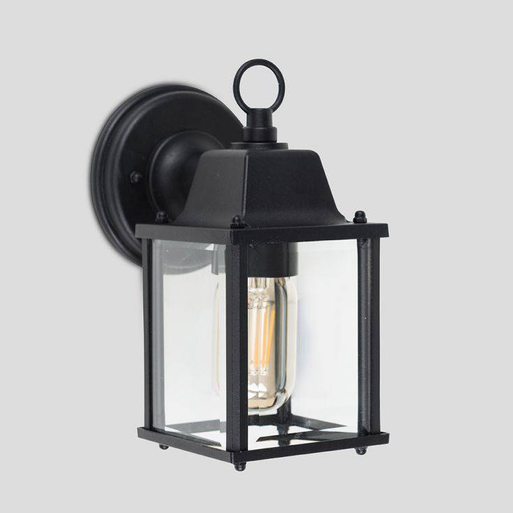 Allgreave Black and Glass Outdoor Wall Light - Comet Lighting