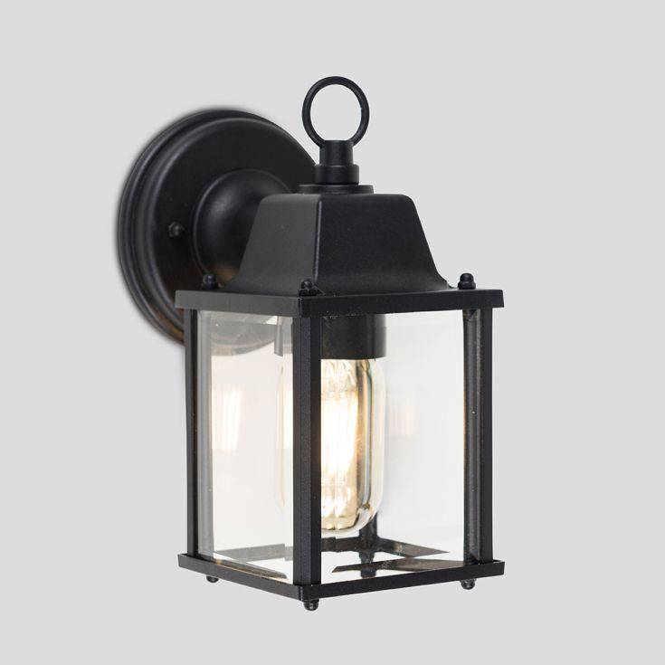 Allgreave Black and Glass Outdoor Wall Light - Comet Lighting