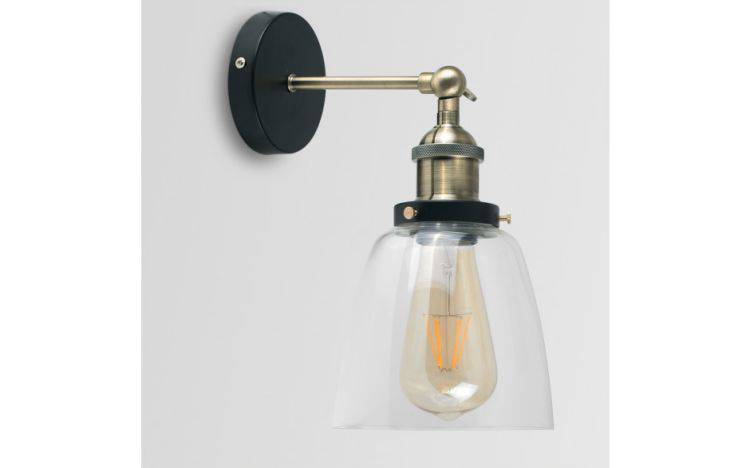 Ambrose Steampunk Brass Black Wall Light - Comet Lighting