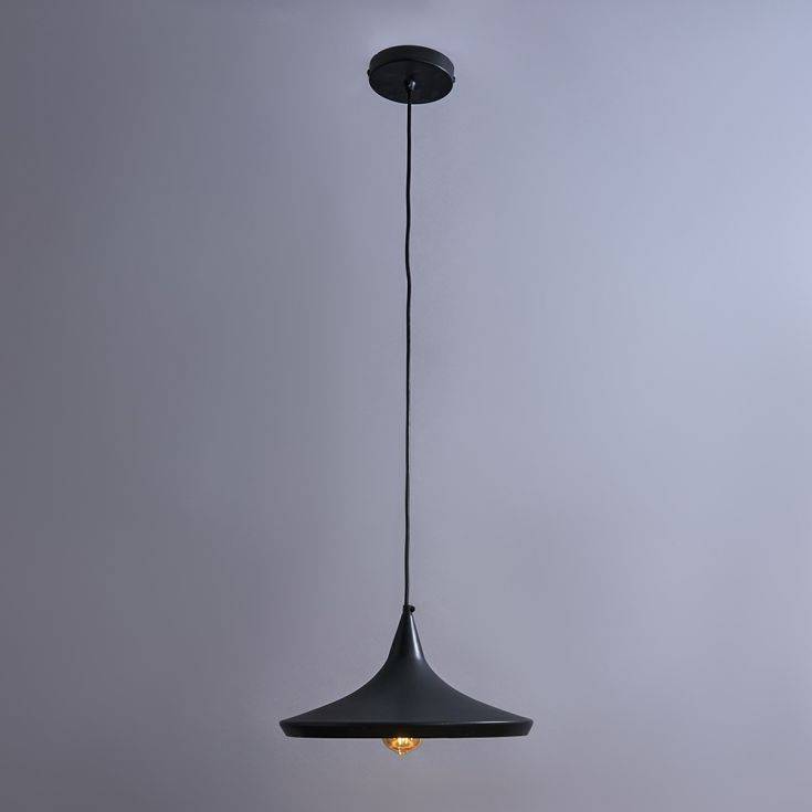 Amini Matt Black With Gold Inner Ceiling Pendant - Comet Lighting